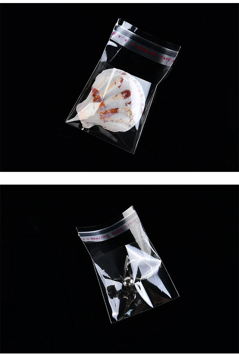 TETP 200Pcs Long Clear Self Adhesive Bags For Bracelet Necklace Pencil Jewelry Gifts Accessories Packaging Storage Plastic Bag