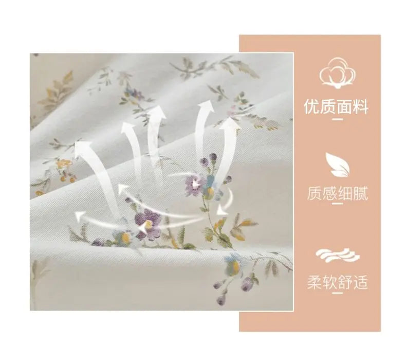 Floral Bed Duvet Covers Pastoral Four Seasons Polyester Quilt Cover King Queen Size Bedroom Bedding Home Textile Simple Cozy