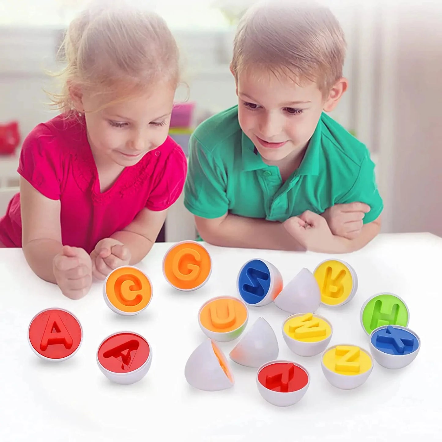 Montessori Toys 2 Years Smart Eggs Letter Number Puzzle Toys Kids Recognize Color Shape Matching Puzzle Toddler Educational Toys
