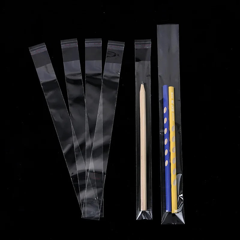TETP 200Pcs Long Clear Self Adhesive Bags For Bracelet Necklace Pencil Jewelry Gifts Accessories Packaging Storage Plastic Bag