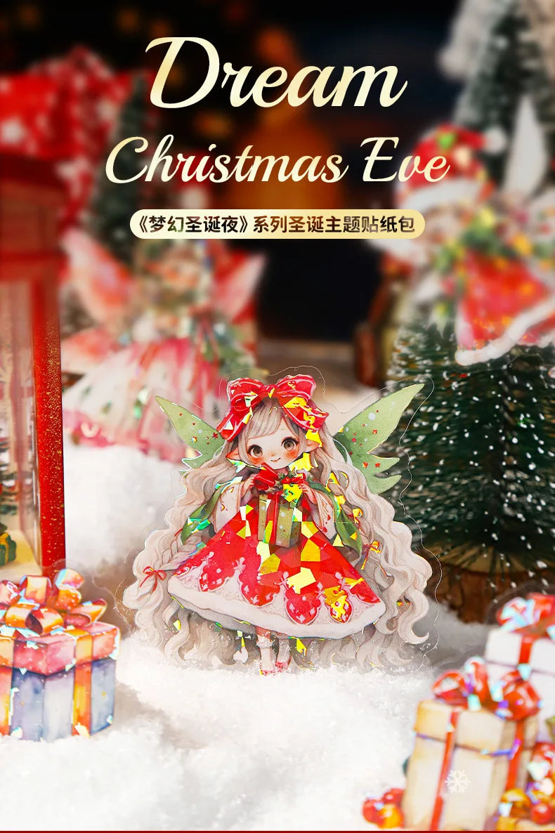 Mr. Paper, 6 Styles, 15pcs/bag, Christmas Themed Series Elf Princess Girl Sticker Decoration Scrapbook, Phone Case, Notebook
