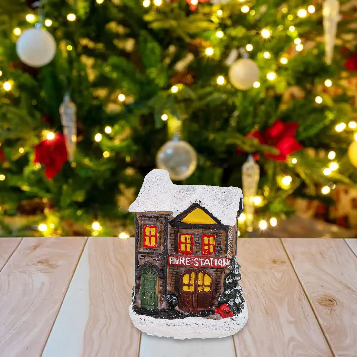 Christmas Pendant Drop Ornaments Brightness LED Light Up Small Village House Scene Christ Home Decoration Ornament Party Supplie