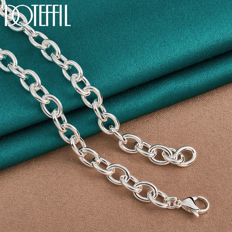 DOTEFFIL 925 Sterling Silver Double Heart Pendant 18 Inch Chain Necklace For Women Wedding Engagement Fashion Jewelry