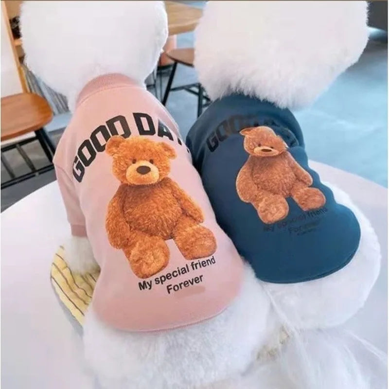 Dog Clothes Dog Costume Pet Clothes Cartoon Bear Pet Shirt Puppy Clothes Pet Vest Pet Clothes Dog Sport Shirt XS-XXL