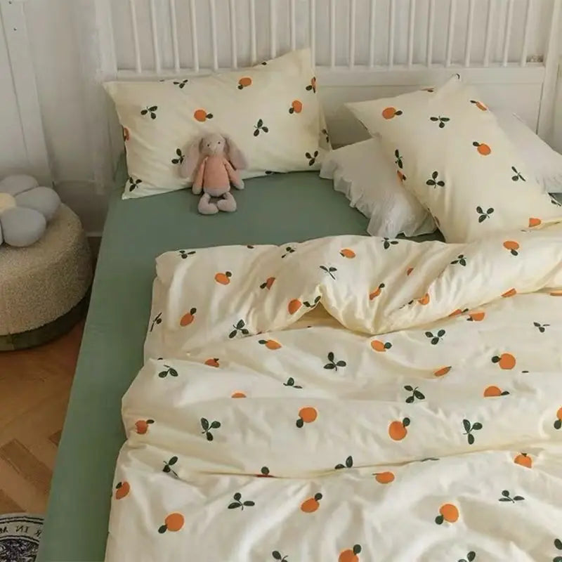 Floral Bed Duvet Covers Pastoral Four Seasons Polyester Quilt Cover King Queen Size Bedroom Bedding Home Textile Simple Cozy