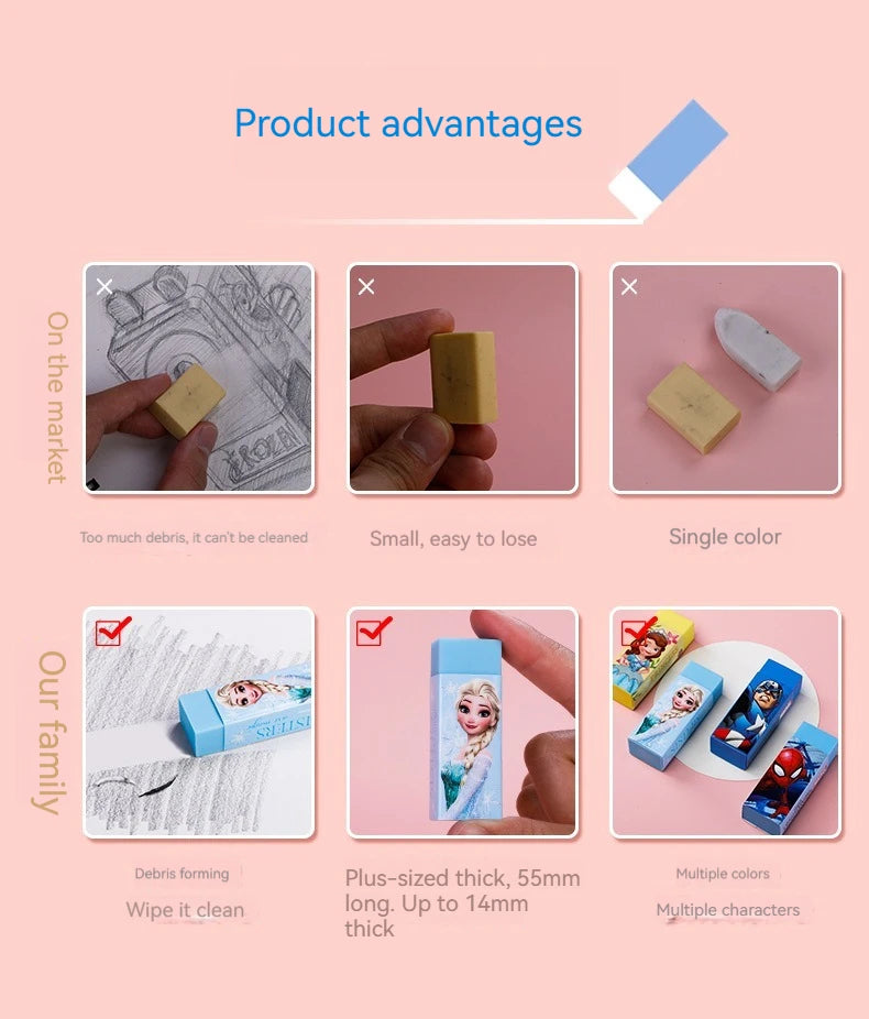 Disney Cute Cartoon Elementary School Creative Stationery Marvel Children Eraser Sassafras