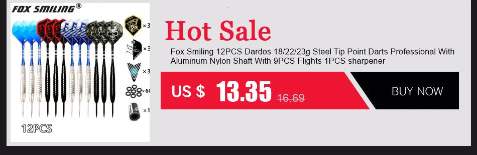 Fox Smiling 30PCS Dart Flights Wolf Pattern PET Dart Accessories Dardos Feather Leaves