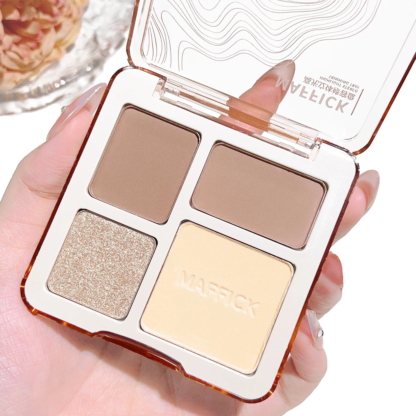 Four-color repair plate High-light repair plate Matte brightening high-light eye shadow repair plate