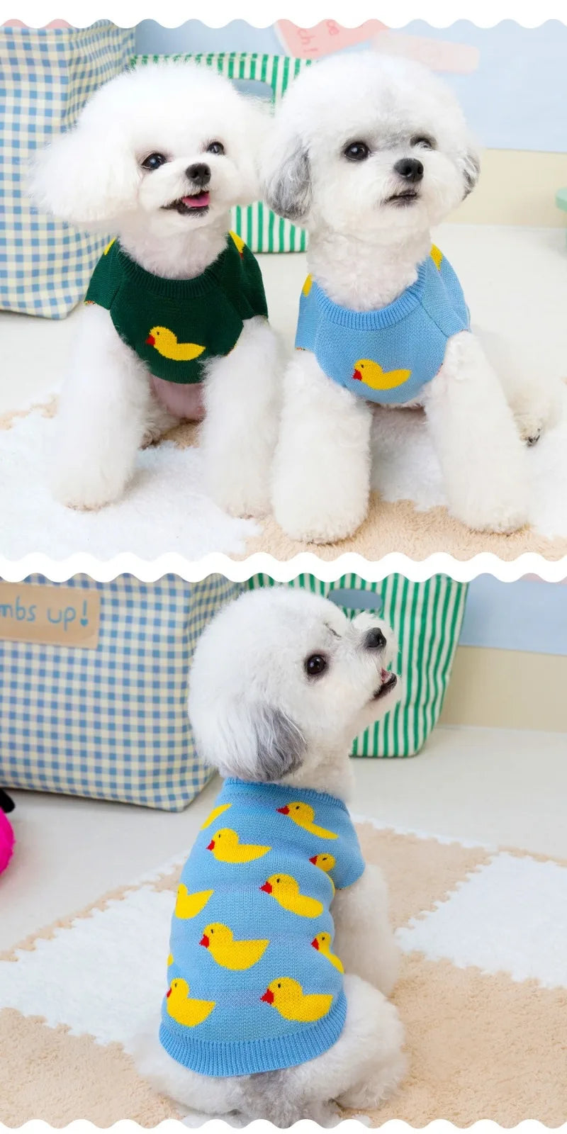 Fashion New Pet Dog Sweater for French Bulldog Korea Style Duck Pattern Cute Pet Dog Sweaters for Puppy Winter Puppy Clothes