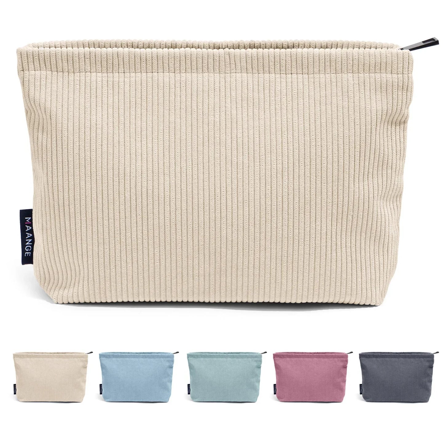 Corduroy Travel Cosmetic Bag Portable Makeup Storage Bag Purses Women Large Capacity Zipper Make Up Organizer Storage Clutch
