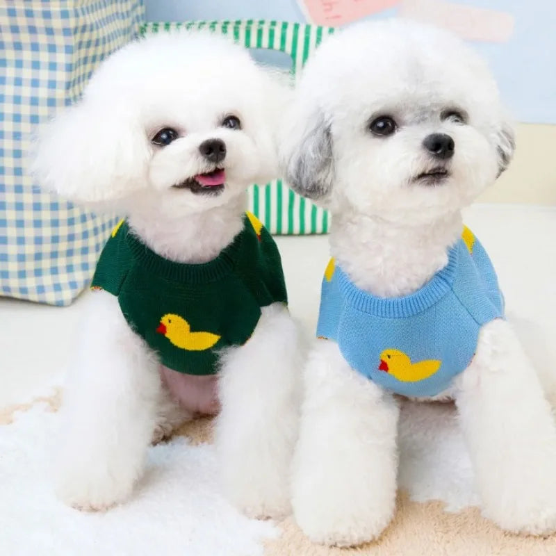 Fashion New Pet Dog Sweater for French Bulldog Korea Style Duck Pattern Cute Pet Dog Sweaters for Puppy Winter Puppy Clothes