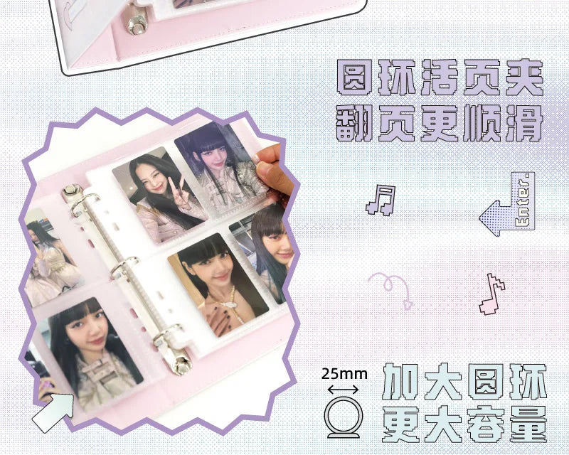 MINKYS Kawaii PU Leather 25R Big A5 Kpop Photocard Binder Collect Book Idol Photo Card Holder Photocard Album