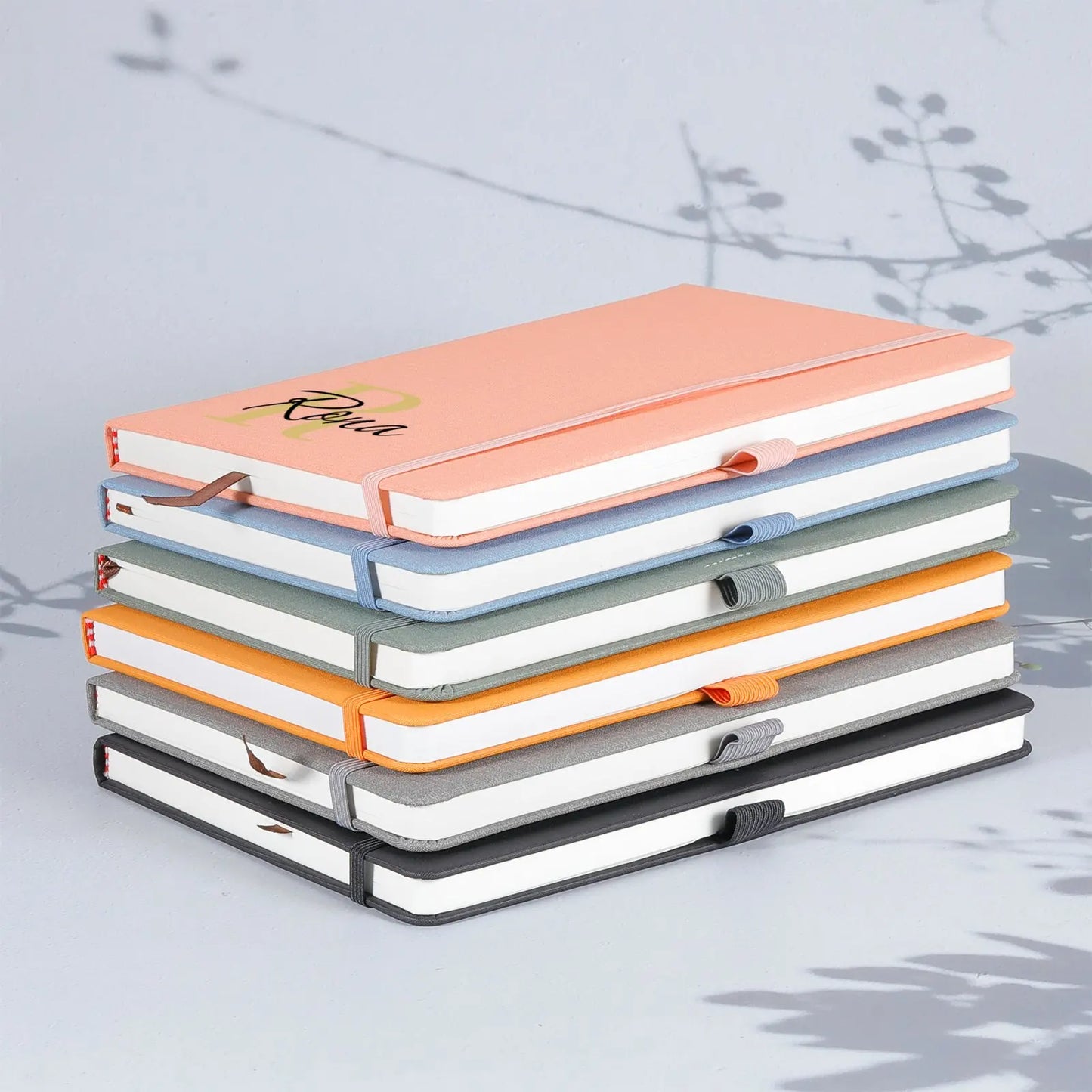 Free Custom Initials Name Letters Pattern PU Leather A5 Notebook Cover Travel Business Journal DIY Notepad Stationery Supply