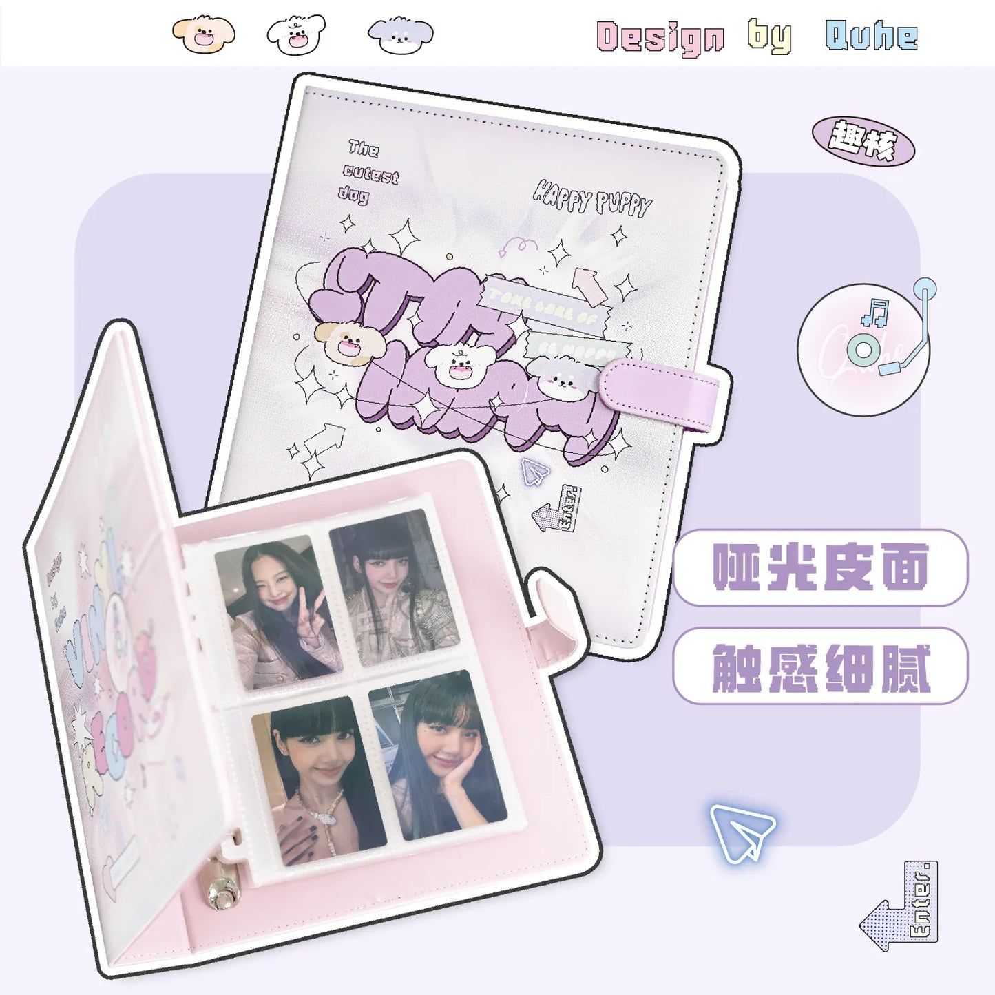 MINKYS Kawaii PU Leather 25R Big A5 Kpop Photocard Binder Collect Book Idol Photo Card Holder Photocard Album