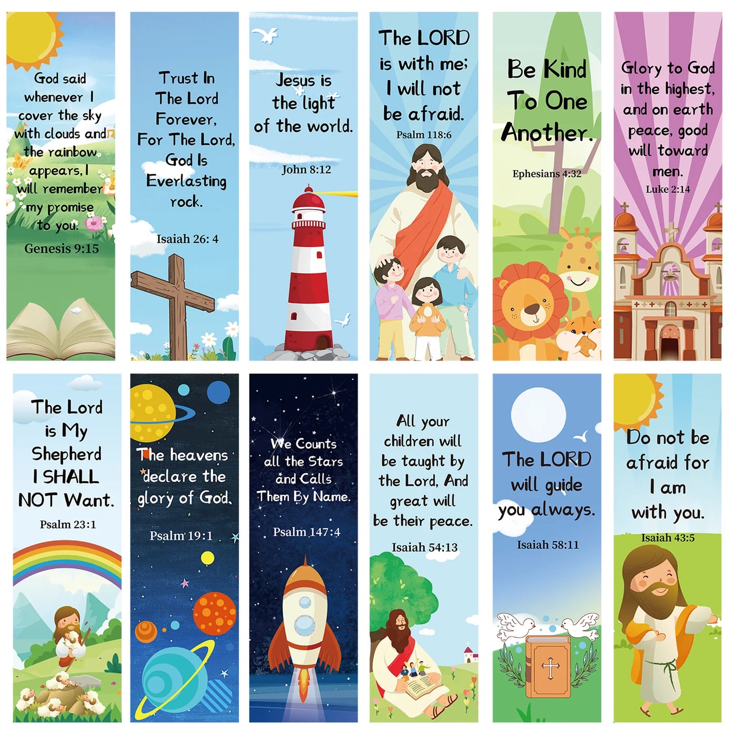 24 Pcs Christian Bookmarks Bible Verse Bookmarks with Scripture Inspirational Spiritual Bible Bookmarks