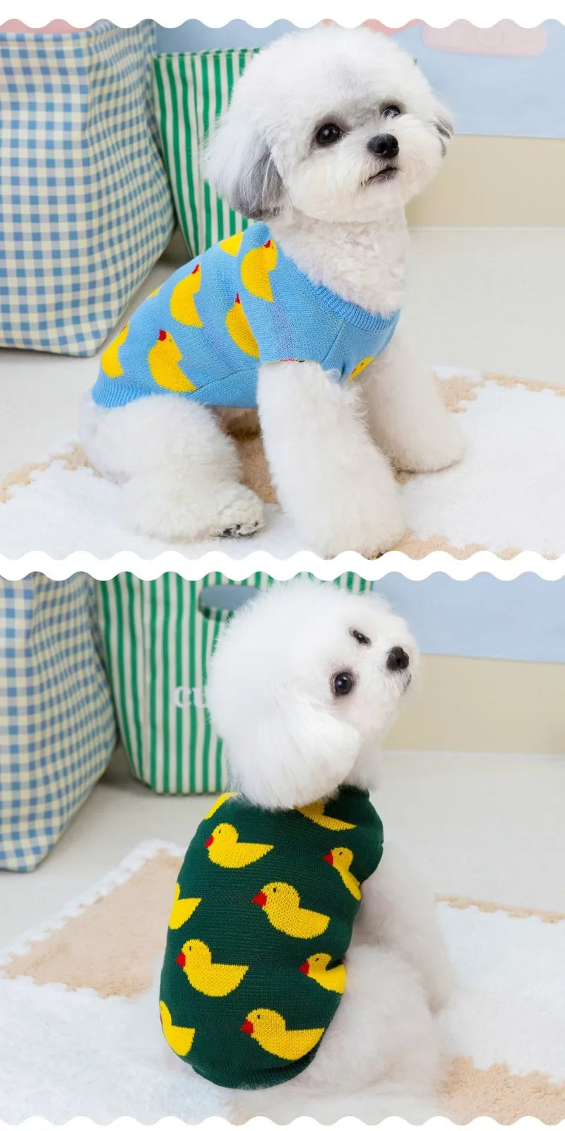 Fashion New Pet Dog Sweater for French Bulldog Korea Style Duck Pattern Cute Pet Dog Sweaters for Puppy Winter Puppy Clothes