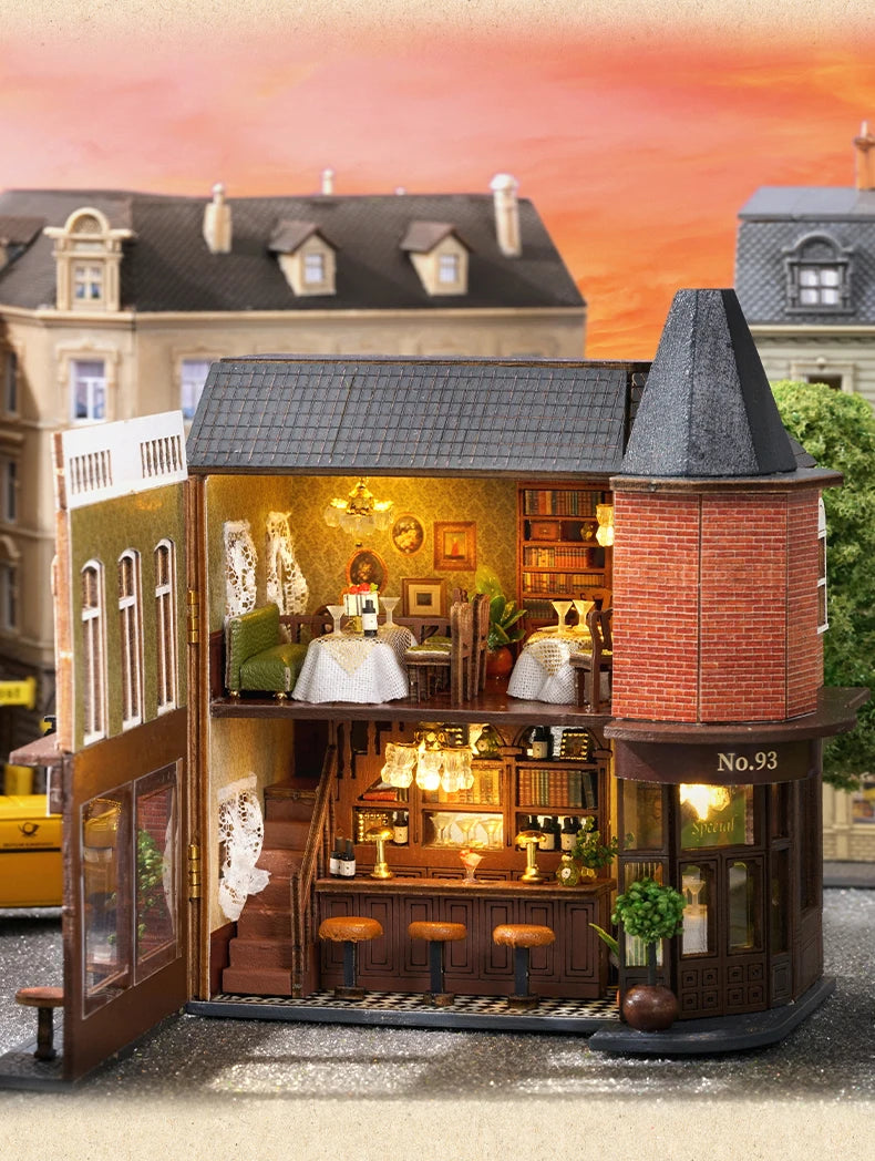 Diy Mini Wooden Casa Roombox Dollhouse With Furniture Light Doll House Miniature Items maison For Toys Birthday Gifts