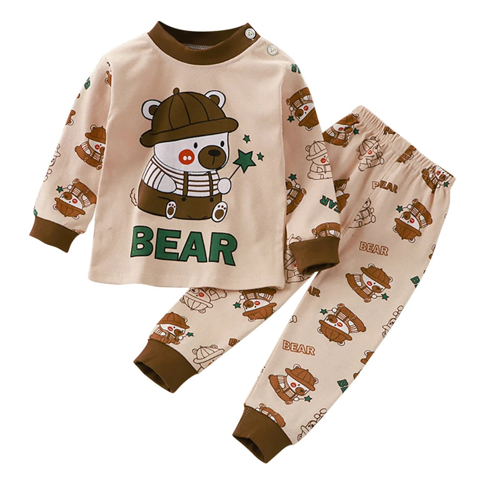 Cartoon Unicorn Animal Sleepwear Children Pajamas Sets Unisex Kids Autumn Clothing Durable Soft Warm Comfort for Every Day Use