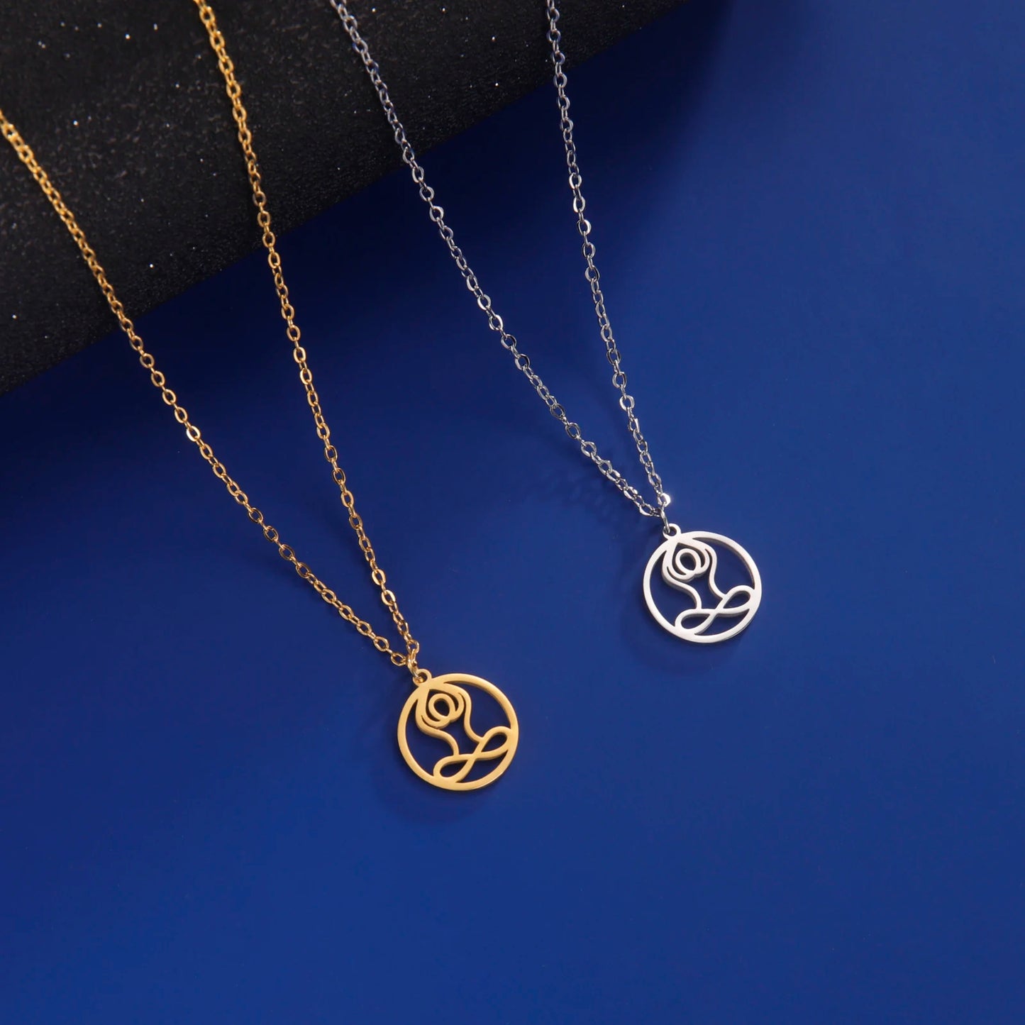EUEAVAN 5pcs OM Buddhism Lotus Stainless Steel Charms for Jewelry Making Yoga Flower of Life Pendant DIY Necklace Bracelet Gifts