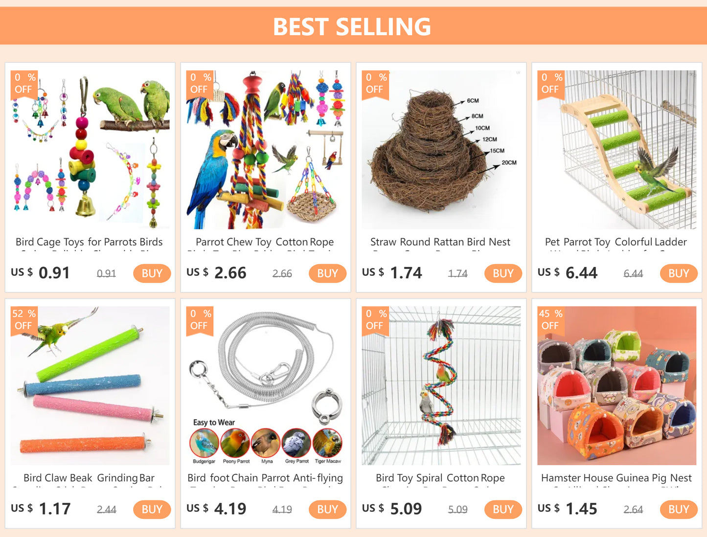 Funny Mini Ferrule Toy for Parrot Bird Training Intelligence Toy Game Colorful Rings Bird Activity Training Toy DropShipping