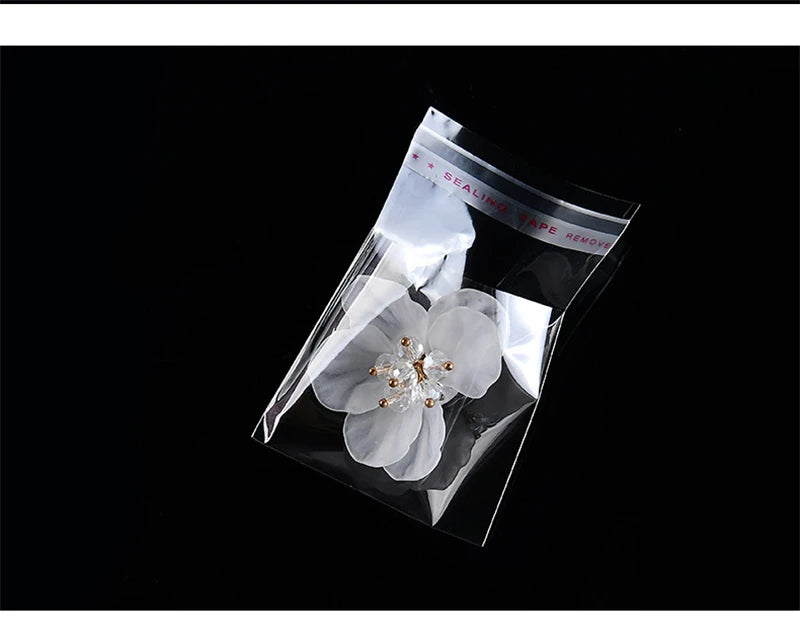 TETP 200Pcs Long Clear Self Adhesive Bags For Bracelet Necklace Pencil Jewelry Gifts Accessories Packaging Storage Plastic Bag