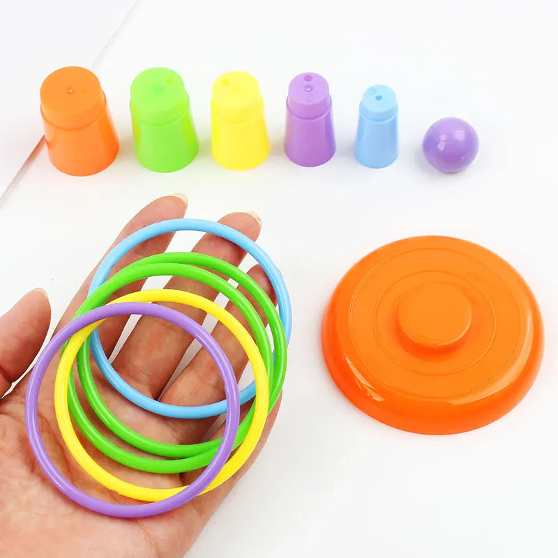 Funny Mini Ferrule Toy for Parrot Bird Training Intelligence Toy Game Colorful Rings Bird Activity Training Toy DropShipping