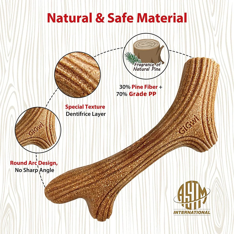 GiGwi Dog Chew Toy Real Wood Powder PP Dog Interactive Toy Tree Branch Dog Dental Chews Stick Pet Chewing Toys Bone Dogs Gift