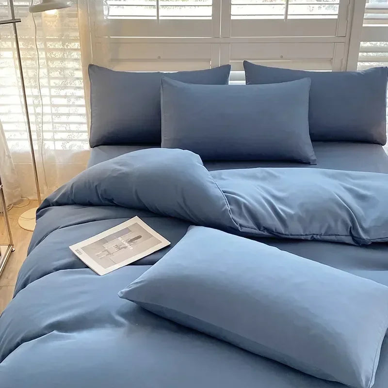 Solid Color Simple 3 Four-piece Set Student Dormitory Household Bed Sheet Kit