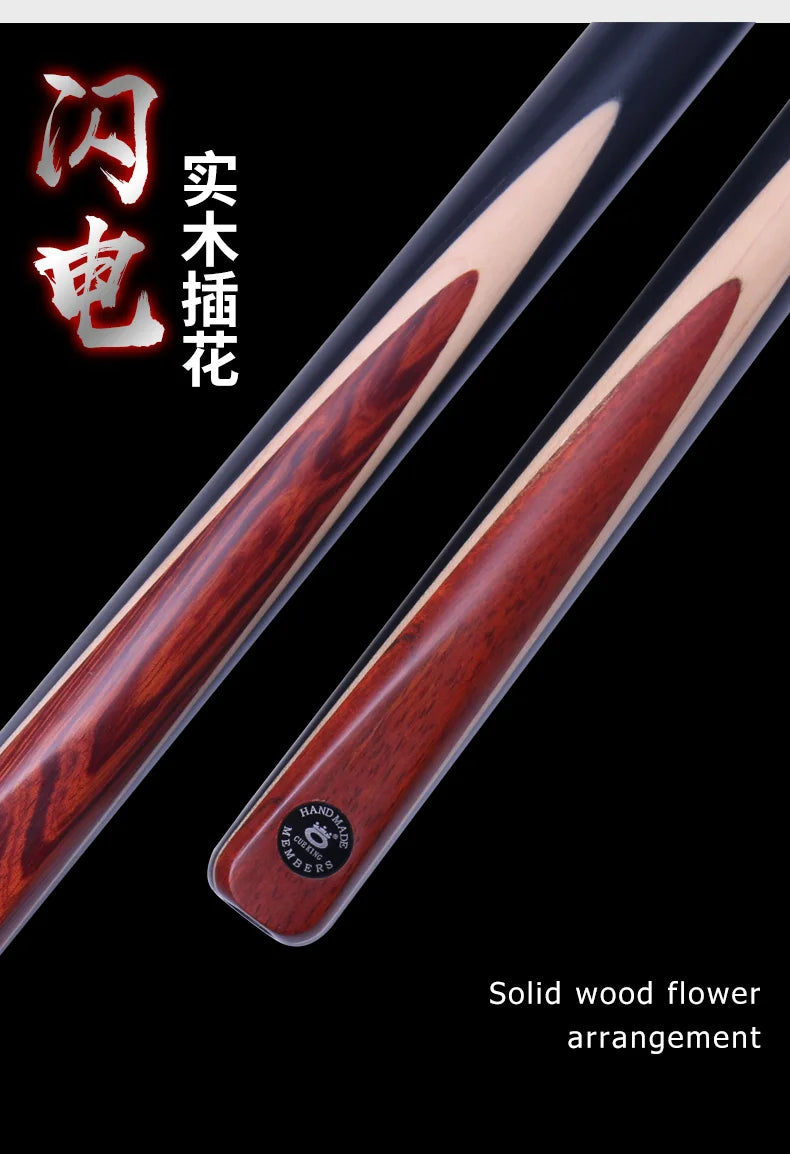 OMIN-Professional Snooker Stick with Original Bag, Ash Shaft 3/4 Split One Piece Cue Tip 9.5mm 10mm 11mm 145cm Extended section