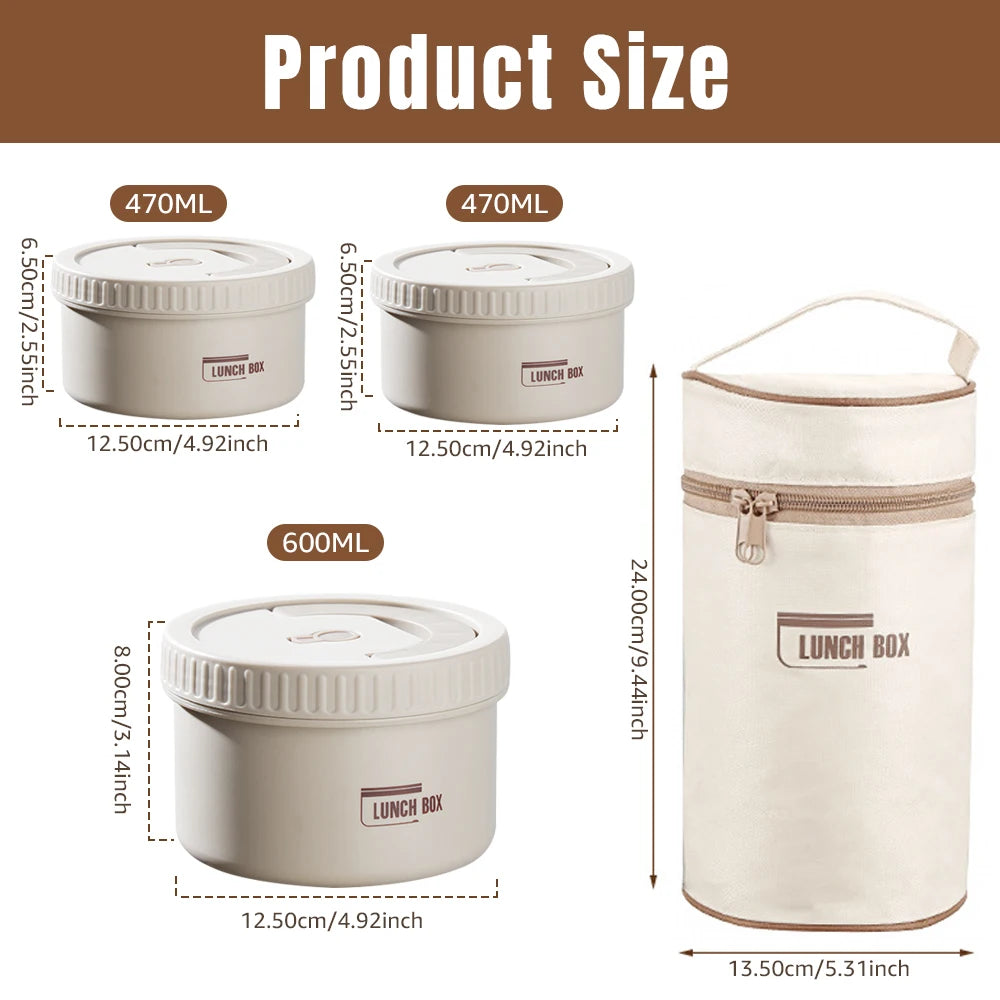 Thermal Lunch Box Portable Stackable Bento Japanese Style Leakproof Bento Box Microwave oven Dinnerware for Students