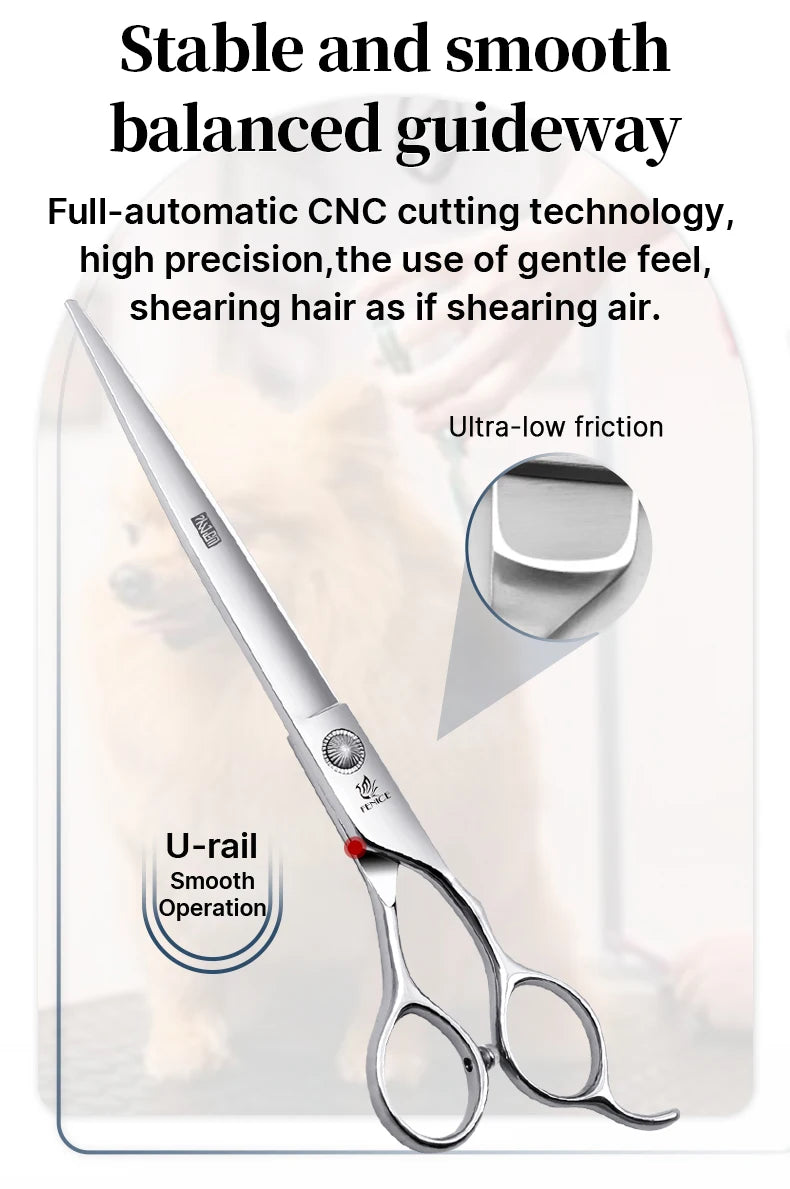 Fenice Professional Home Pets Grooming Set 6//6.5/7/7.5 Inch Bearing Screw Straight Curved Thinning Chunker Shears for Dogs/Cat