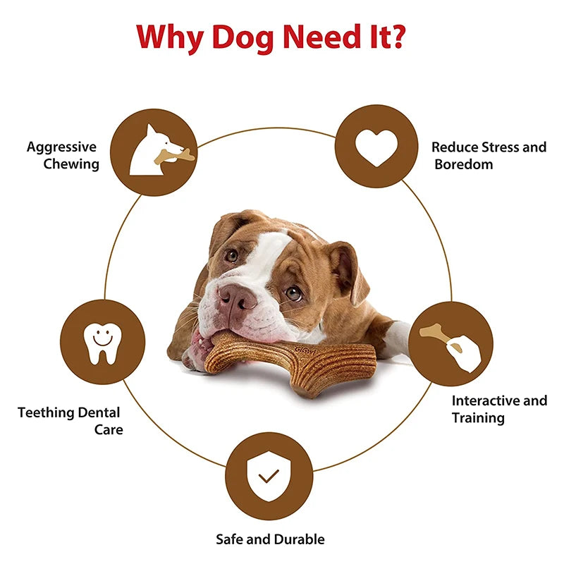 GiGwi Dog Chew Toy Real Wood Powder PP Dog Interactive Toy Tree Branch Dog Dental Chews Stick Pet Chewing Toys Bone Dogs Gift