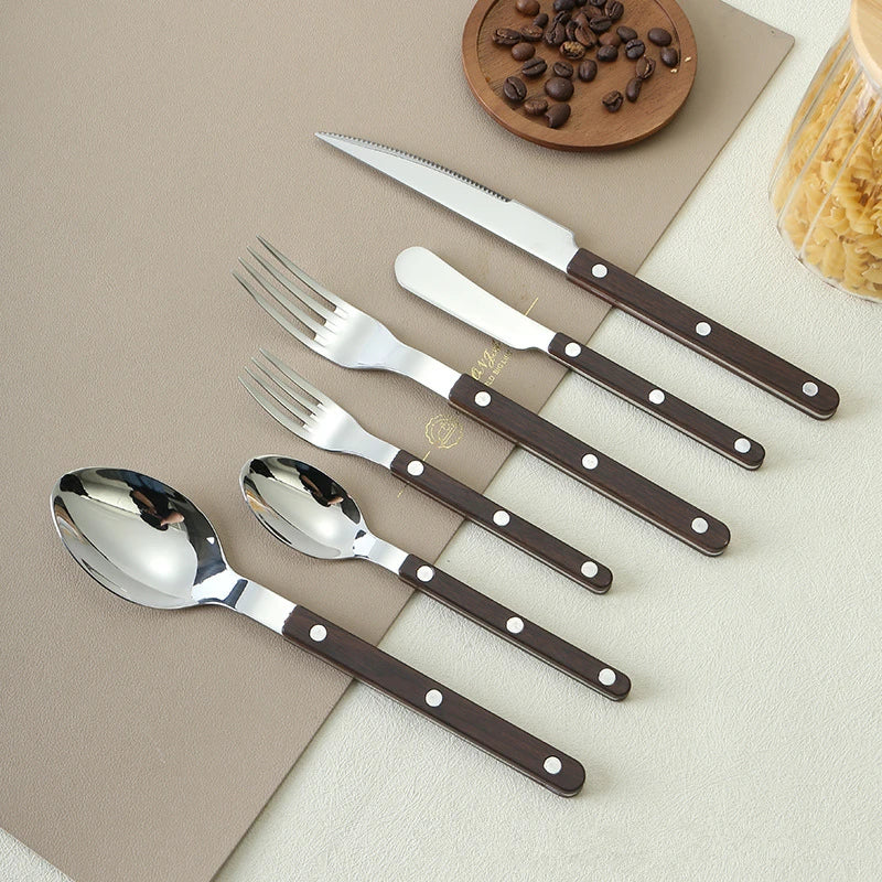 Fashion New Colorful Handle 304 Cutlery Set 18/10 Stainless Steel Creativity Gift Flatware Knife Fork Spoon Drop Ship