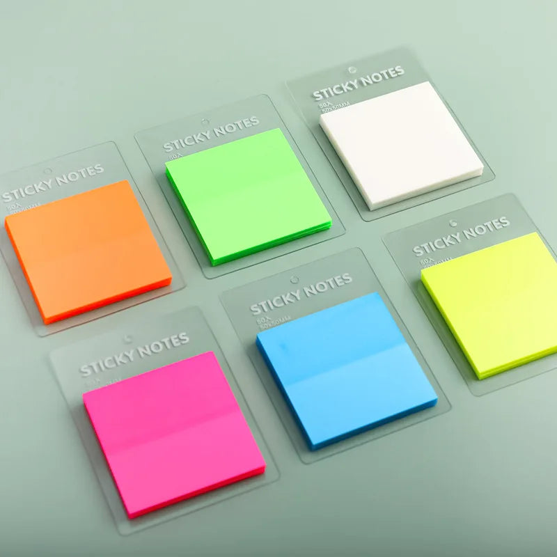 50 Sheets Color Transparent Waterproof 50*50mm Sticky Note Pads Notepads for School Stationery Office Supplies