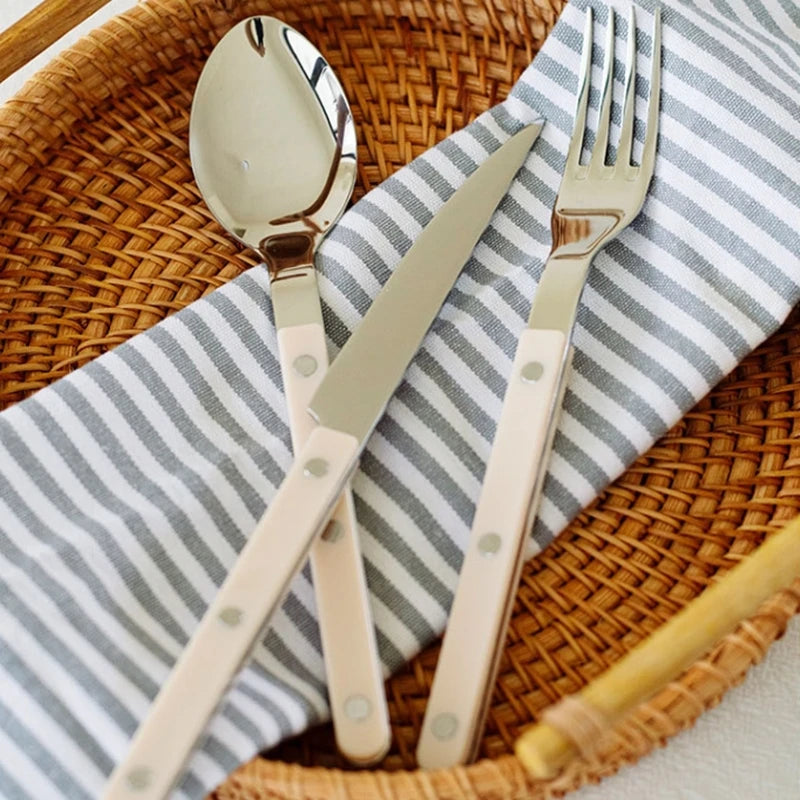 Fashion New Colorful Handle 304 Cutlery Set 18/10 Stainless Steel Creativity Gift Flatware Knife Fork Spoon Drop Ship