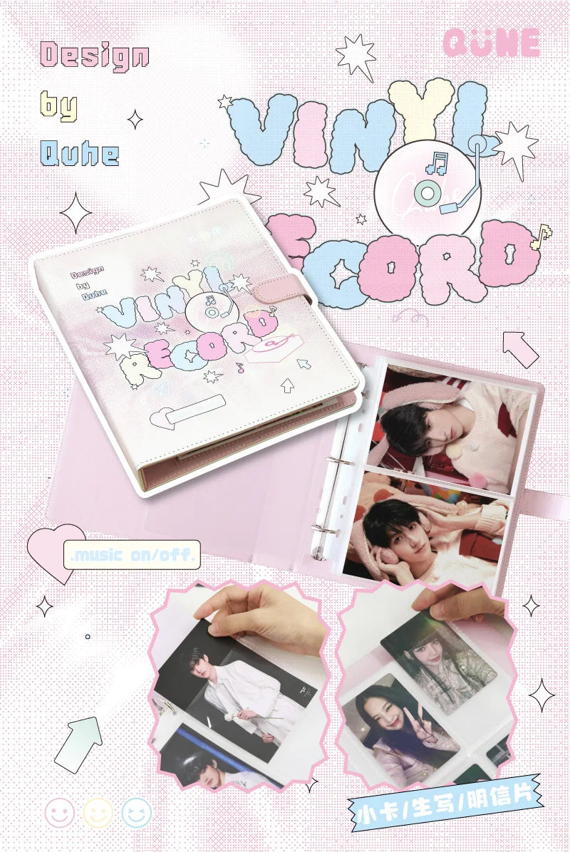 MINKYS Kawaii PU Leather 25R Big A5 Kpop Photocard Binder Collect Book Idol Photo Card Holder Photocard Album