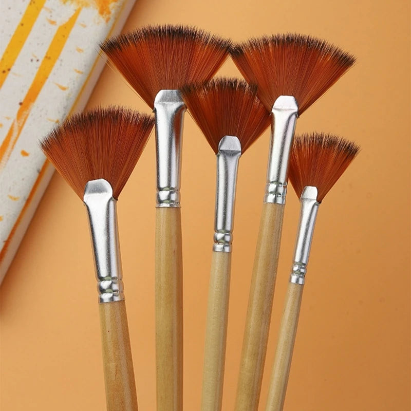 Fan Tip Paintbrush Professional Watercolor Paint Brush for Beginner Acrylic Gouache Watercolor Painting Mininatures