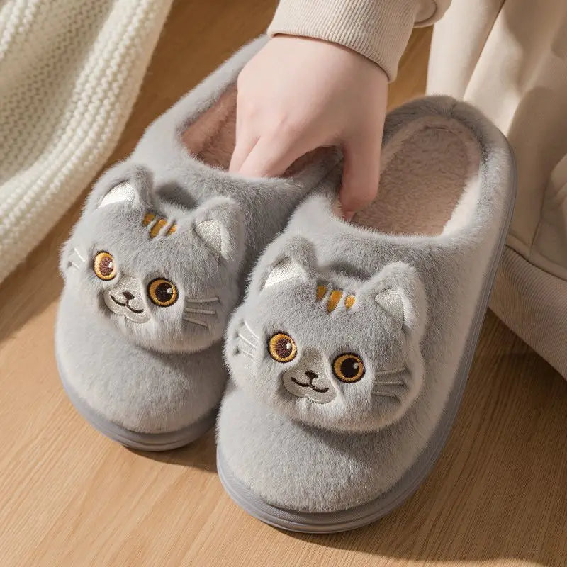 New green bow slippers winter women's 2024 shoes thick sole fuzzy slippers for home mules shoes woman fluffy metal house slipper