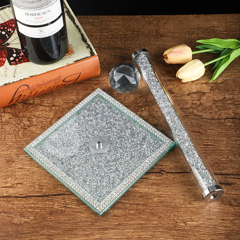 Crystal Paper Towel Holder Stand Countertop Toilet Tissue Roll Holders with Bling Heavy Base House Decor for Kitchen Bathroom