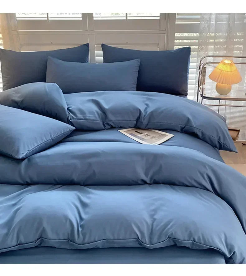 Solid Color Simple 3 Four-piece Set Student Dormitory Household Bed Sheet Kit