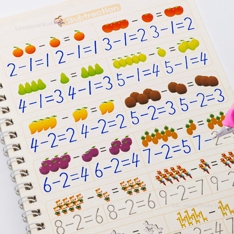 German Children's Copy Book 13x19cm Deep Groove Magic Book Alphabet Learning Numbers Handwritten German Magic Practice Copybook