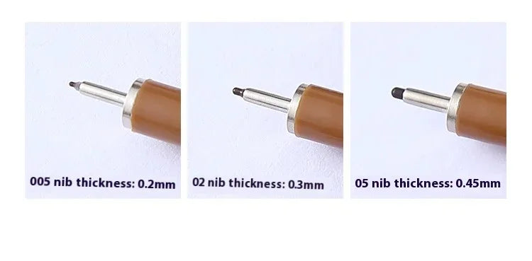 Brown Pigment Liner Needle Waterproof Drawing Pen For Sketch Watercolor Drawing Needle Pen Hook Line Pen Stationery Art Supplies