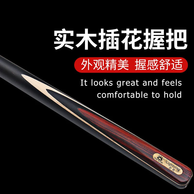 OMIN-Professional Snooker Stick with Original Bag, Ash Shaft 3/4 Split One Piece Cue Tip 9.5mm 10mm 11mm 145cm Extended section