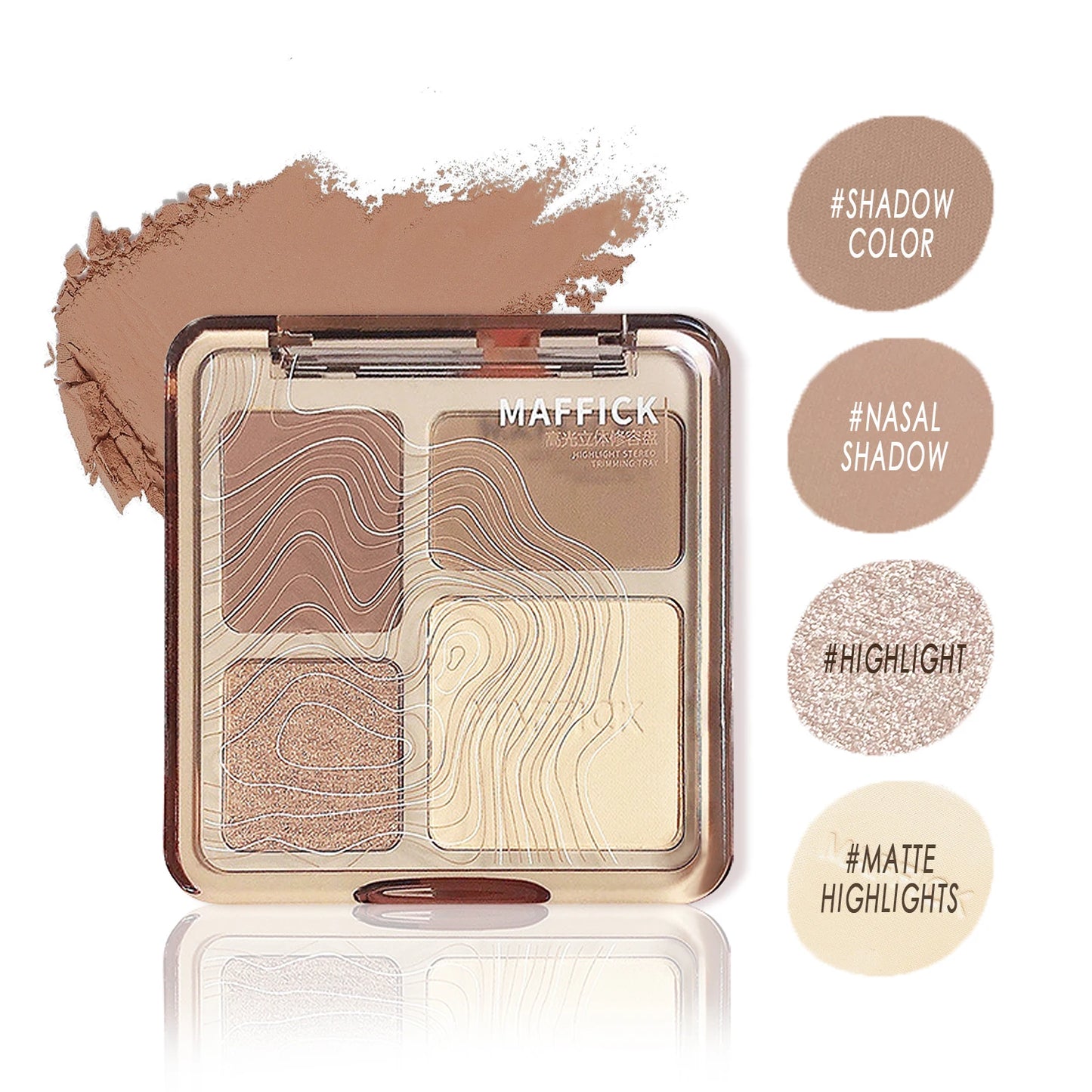 Four-color repair plate High-light repair plate Matte brightening high-light eye shadow repair plate