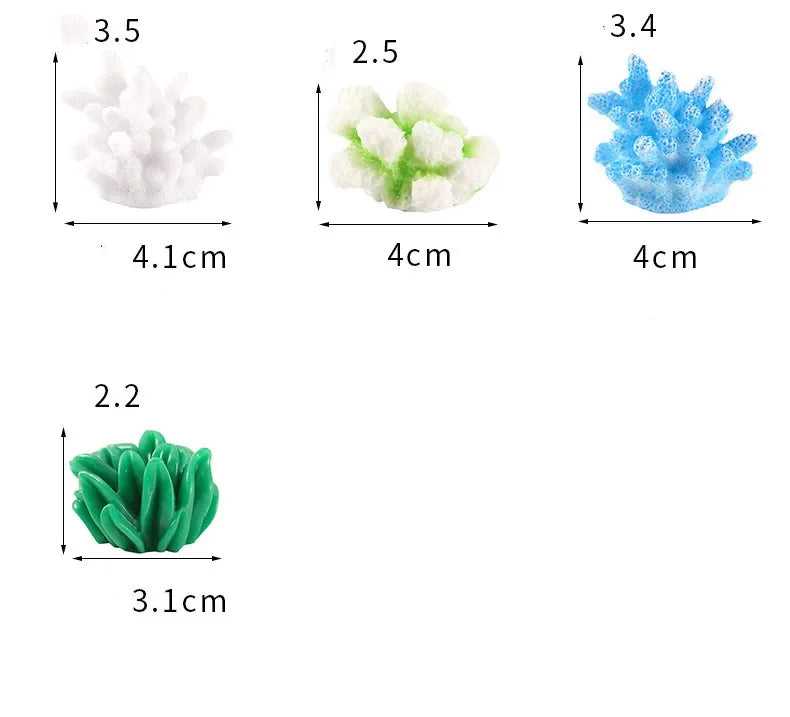 Mini Resin Simulated Coral Seaweed Aquarium Decoration Craft Miniature Figure Ornament For Fairy Garden Micro Landscape