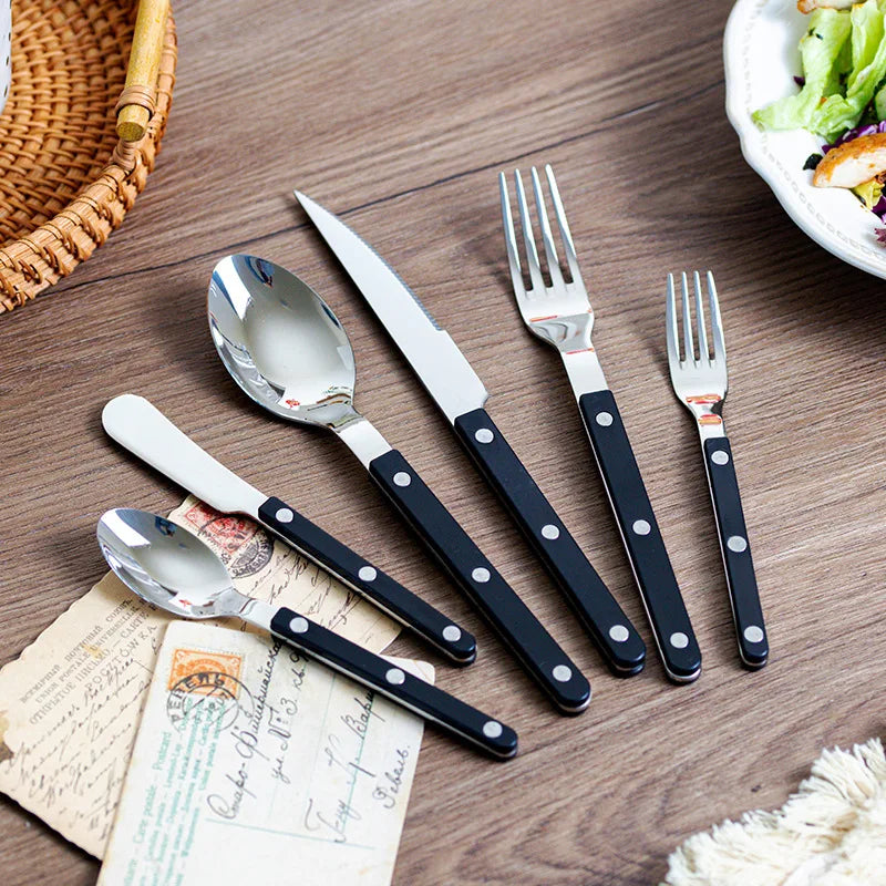 Fashion New Colorful Handle 304 Cutlery Set 18/10 Stainless Steel Creativity Gift Flatware Knife Fork Spoon Drop Ship