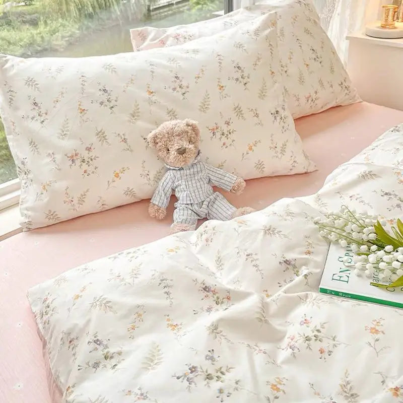 Floral Bed Duvet Covers Pastoral Four Seasons Polyester Quilt Cover King Queen Size Bedroom Bedding Home Textile Simple Cozy