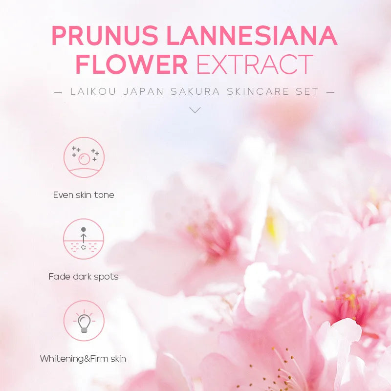Facial Products Kit Sakura Skin Care Set Facial Cleanser Serum Face Cream Fade Dark Circles Eye Cream Korean Skincare Products