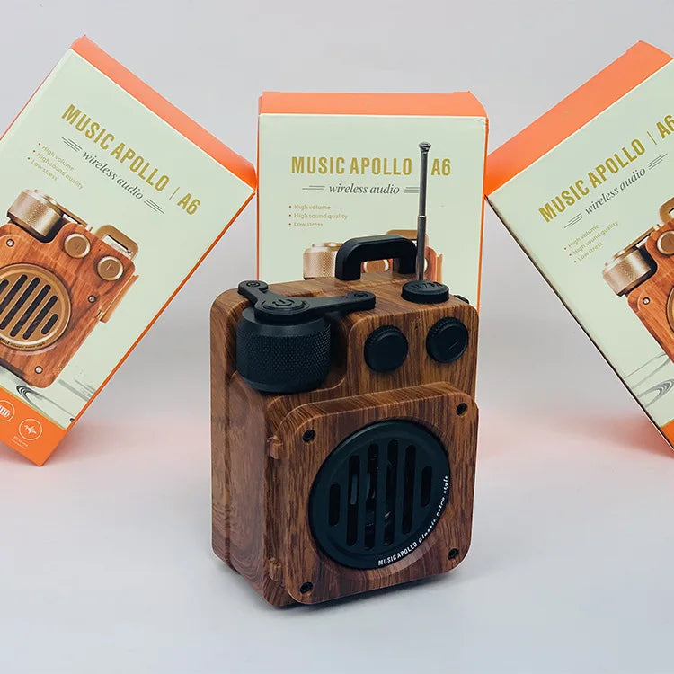American retro mini FM radio wireless bluetooth speaker portable subwoofer outdoor small steel gun creative caixa de som