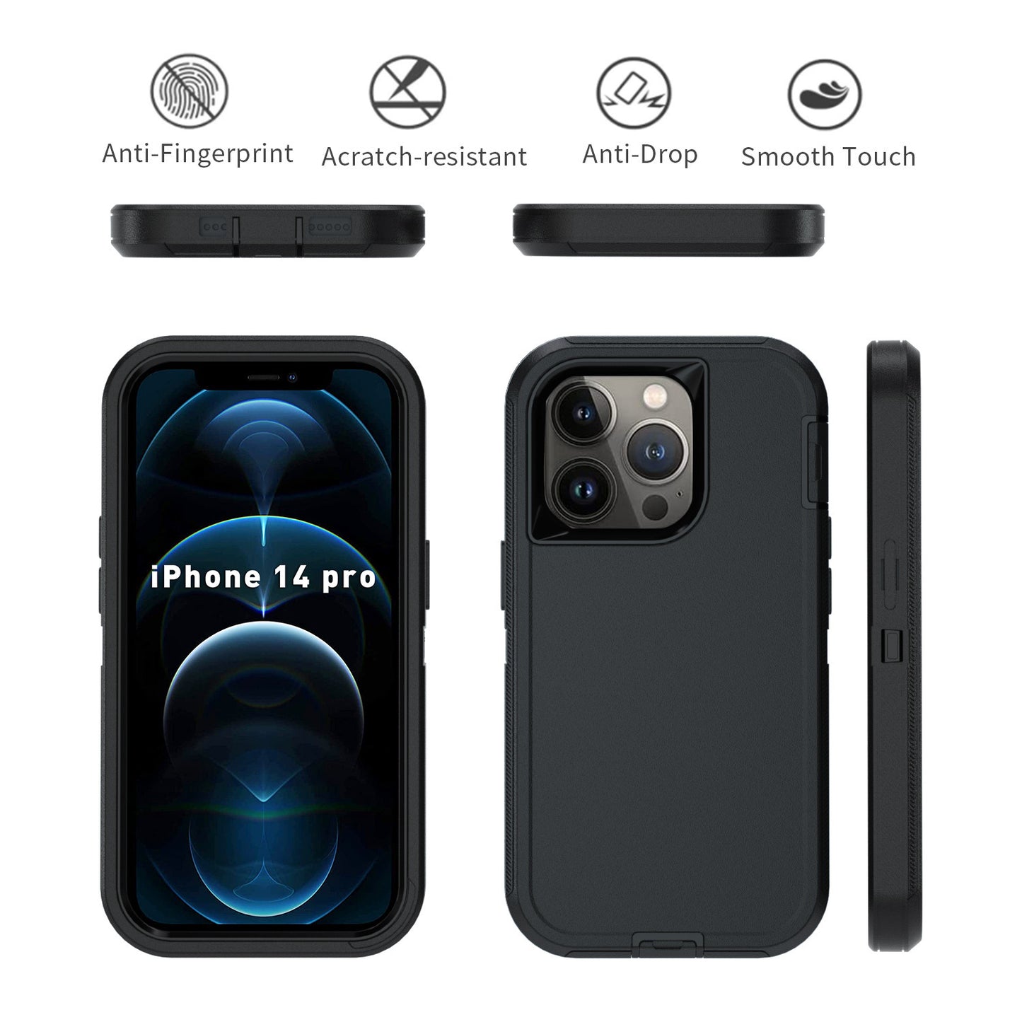 Multi-purpose Solid Color Four-in-one Mobile Phone Protective Case